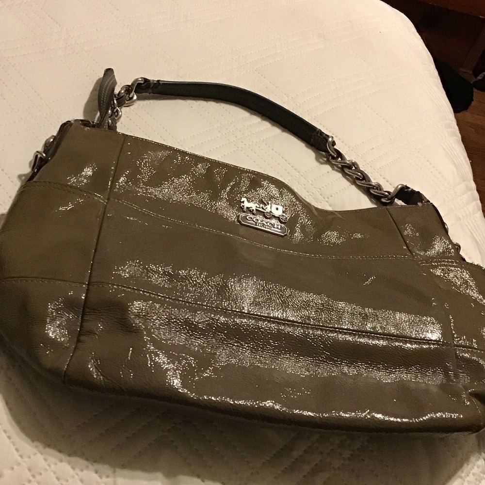 Coach Shiny Olive Shoulder Bag